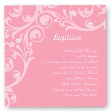 Flourish Baptism Invitation - Salmon