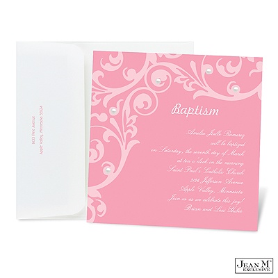 Flourish Baptism Invitation - Salmon