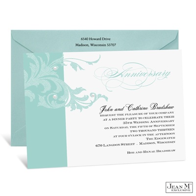 Elegant Flourish Anniversary Invitation