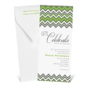 Zig Zag Stripes Birthday Invitation - Spring