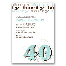 Fun 40 Birthday Invitation