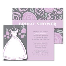 Purple Posies Bridal Shower Invitation
