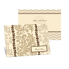 Patterned Damask Bridal Shower Invitation - Champagne