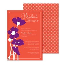 Pretty Poppies Bridal Shower Invitation - Tango
