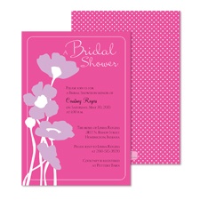 Pretty Poppies Bridal Shower Invitation - Fuchsia