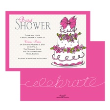 Take the Cake Bridal Shower Invitation - Fuchsia