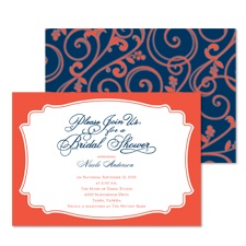 Retro Flourishes Bridal Shower Invitation - Midnight