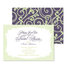 Retro Flourishes Bridal Shower Invitation - Raisin