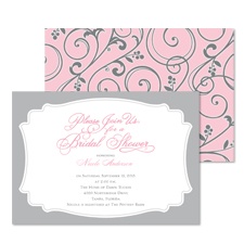 Retro Flourishes Bridal Shower Invitation - Salmon