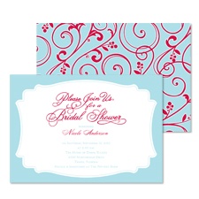 Retro Flourishes Bridal Shower Invitation - Sea
