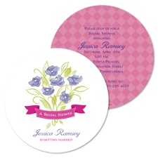Whimsy Bouquet Bridal Shower Invitation - Raspberry
