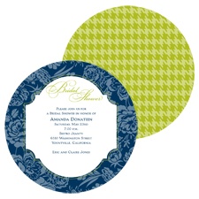 Floral Houndstooth Bridal Shower Invitation - Midnight