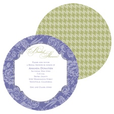 Floral Houndstooth Bridal Shower Invitation - Lilac