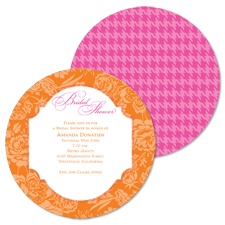Floral Houndstooth Bridal Shower Invitation - Poppy