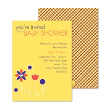 Growing Posies Baby Shower Invitation - Canary