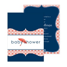 Umbrella Banner Baby Shower Invitation - Midnight