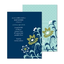 Exotic Flowers Baby Shower Invitation