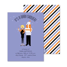 Diva Stripes Baby Shower Invitation - Orchid