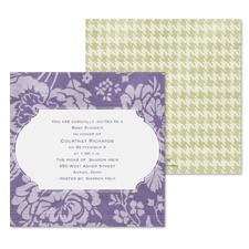 Rosy Houndstooth Baby Shower Invitation