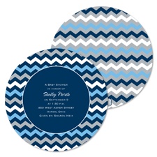 Cute Chevron Baby Shower Invitation - Midnight