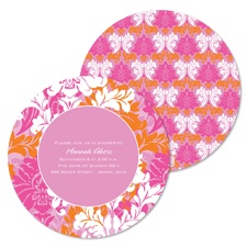 Fresh Flowers Baby Shower Invitation - Bubble Gum