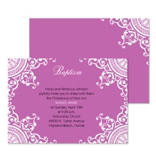 Bits of Lace Baptism Invitation - Amethyst