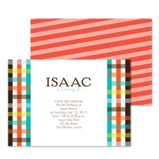 Vintage Checks Birthday Invitation