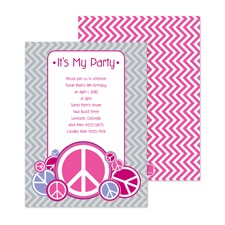 Peace Party Birthday Invitation