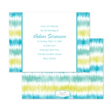 Tie Dye Stripes Birthday Invitation