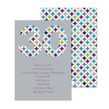 Bright Mosaic Birthday Invitation - 30th