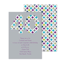 Bright Mosaic Birthday Invitation - 40th