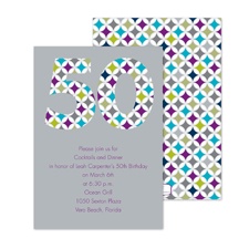Bright Mosaic Birthday Invitation - 50th