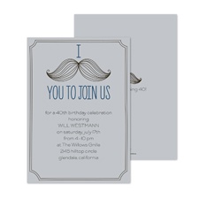 Vintage Moustache Birthday Invitation