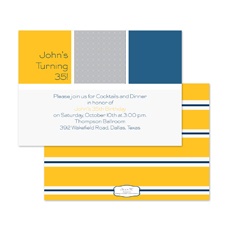Blocks and Stripes Birthday Invitation - Marigold