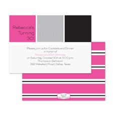 Blocks and Stripes Birthday Invitation - Black