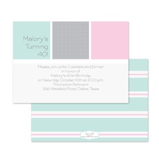Blocks and Stripes Birthday Invitation - Lagoon