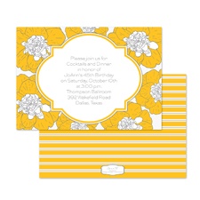 Bold Posies Birthday Invitation - Marigold