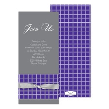 Hip Gridwork Birthday Invitation - Pewter