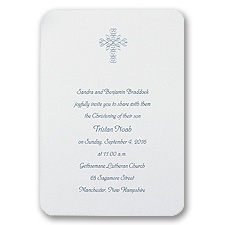 Glistening Cross Baptism Invitation - Silver