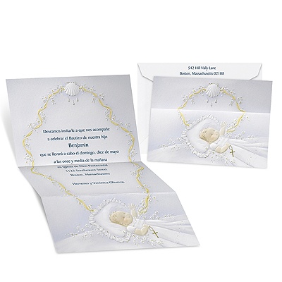 Baby Boy Baptism Invitation