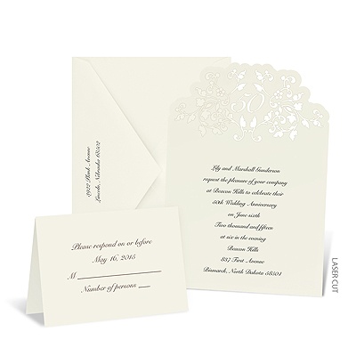 Lacy Vines 50th Anniversary Invitation
