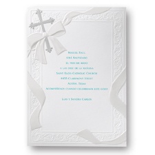 Silver Cross Baptism Invitation