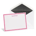 Bright Border White Note Card - Fuchsia
