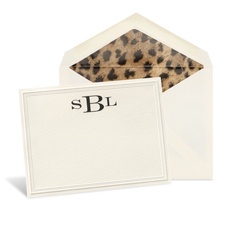 Embossed Modern Ecru Note Card