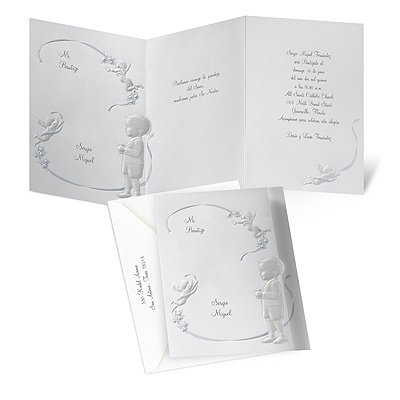 Cherub Boy Baptism Invitation