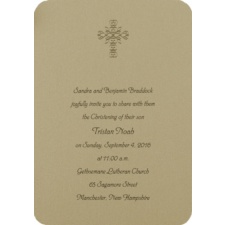 Glistening Cross Baptism Invitation - Gold