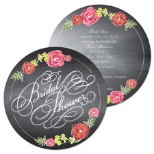 Chalkboard Flowers Bridal Shower Invitation