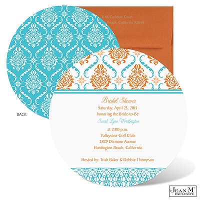 ... Bridal Shower · Fashion Damask Bridal Shower Invitation - Poolside