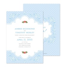 Vintage Gingham Engagement Party Invitation