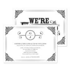 Classic Announcement Engagement Party Invitation